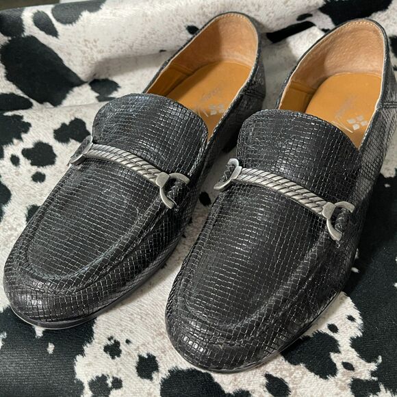 Patricia Nash Fia Black Leather Slip-on Loafer‎ Flats Size 6 - Picture 2 of 10